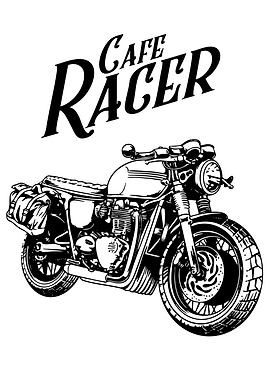 Cafe Racer Motorcycle Illustration
