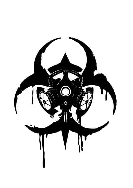 Biohazard Symbol with Gas Mask