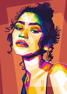 Zendaya Colorful Pop Art Portrait