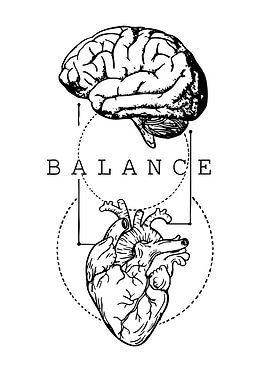 Brain and Heart Balance Illustration