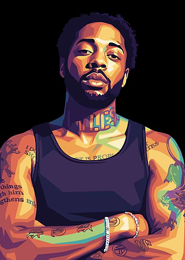 Brent Faiyaz pop art style