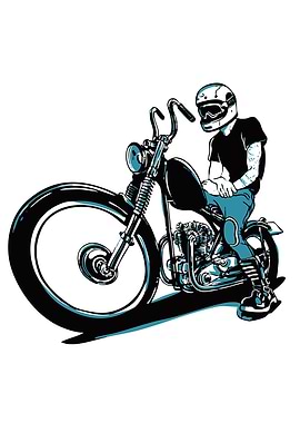 Motorcycle Rider Illustration