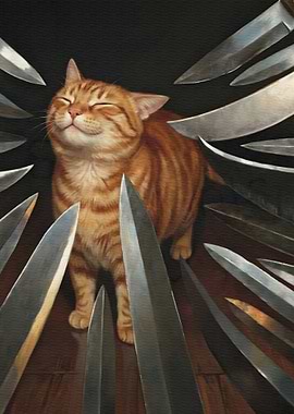 Cat Surrounded by Knives