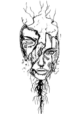 Cracked Face Drawing