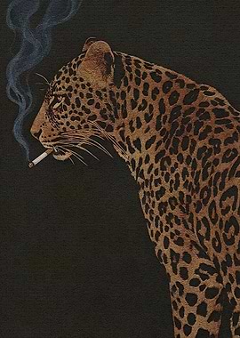 Smoking Leopard Portrait