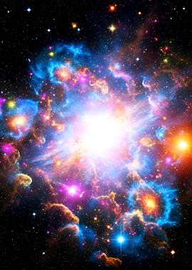 Colorful Nebula in Deep Space