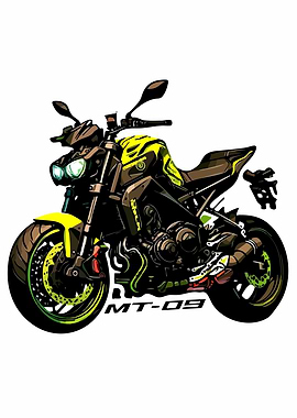 Yamaha MT-09 Motorcycle Illustration