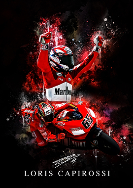 Loris Capirossi Motorcycle Racing Victory