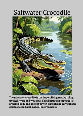 Saltwater Crocodile Illustration
