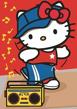 Hello Kitty Dancing with Boombox