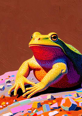 Colorful Frog with Geometric Shapes