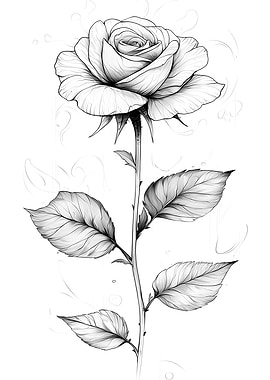 Monochrome Rose Illustration
