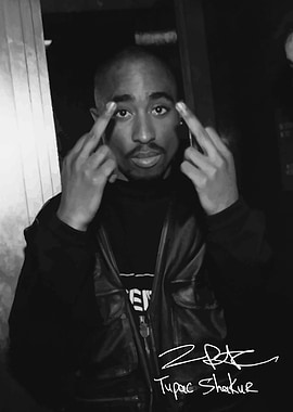 Tupac Shakur Black and White Portrait