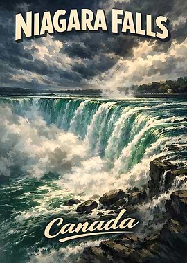 Niagara Falls Canada Travel Poster