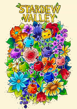 Stardew Valley Floral Fruit Illustration