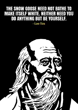 Lao Tzu Quote Black and White Portrait