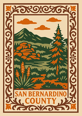 San Bernardino County Landscape Illustration