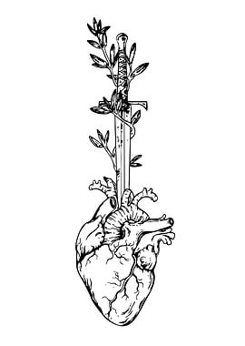 Sword Through Heart with Vines