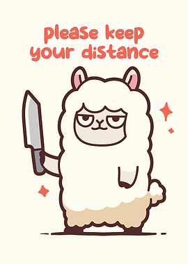 Llama with Knife - Keep Distance