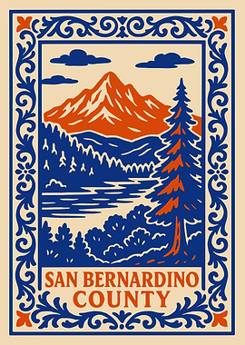 San Bernardino County Landscape Illustration