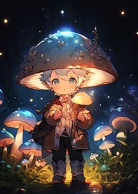 Mushroom Child in Enchanted Forest