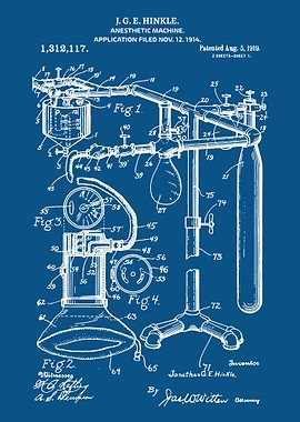 Anesthetic Machine Patent 1919, Medical Student Gift
