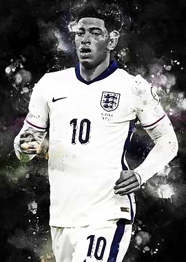 Soccer Player in England Jersey