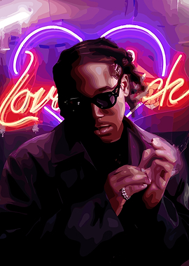 Man with Neon Love Sign don toliver