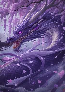 Purple Dragon with Wisteria