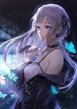 Girl with Butterflies