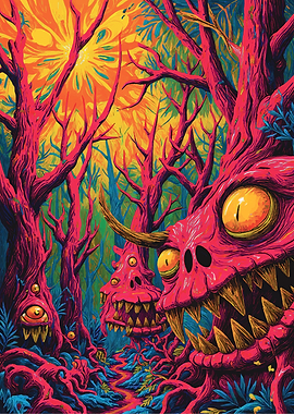 Psychedelic Monster Forest