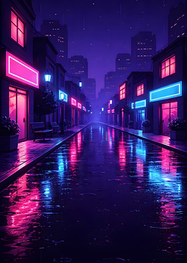 Neon Cityscape at Night