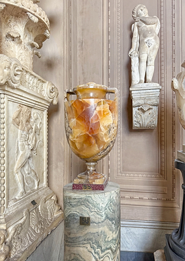 Ornate Marble Vase and Statues