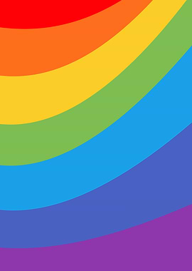 Rainbow Curved Stripes Background