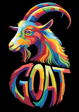 Colorful Goat Pop Art Illustration