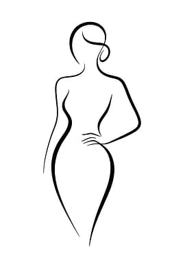 Minimalist Female Body Curvy Line Art