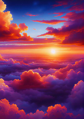 Vibrant Sunset Above the Clouds