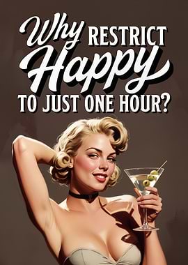 Happy Hour Martini Blonde Woman