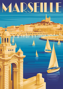 Marseille Travel Poster