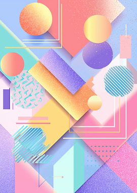 Abstract Geometric Pastel Pattern