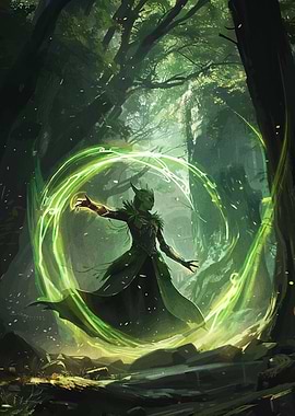Forest Guardian with Magic Circle