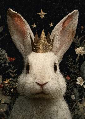 Crowned Rabbit Portrait
