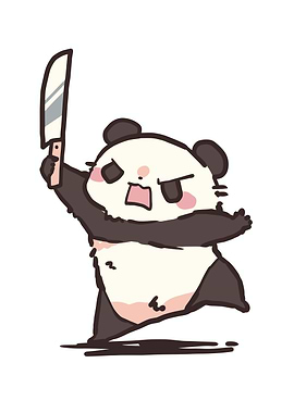 Angry Panda with Knife
