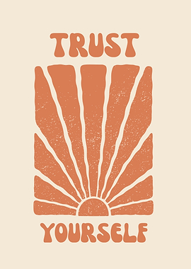 Trust Yourself Retro Sun Art