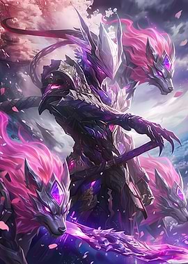 Armored Warrior with Spectral Wolves