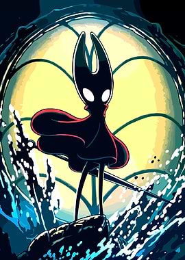 Hollow Knight Character on Rock