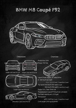 BMW M8 Coupe F92 Blueprint