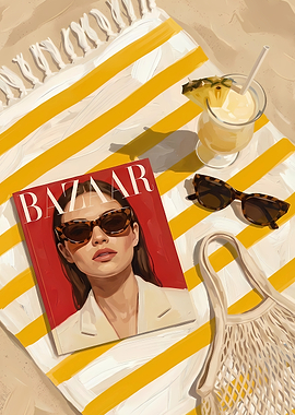 Sunny Beach Day Essentials Still Life