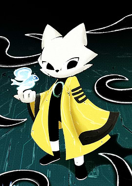 Fox mage with spirit companion