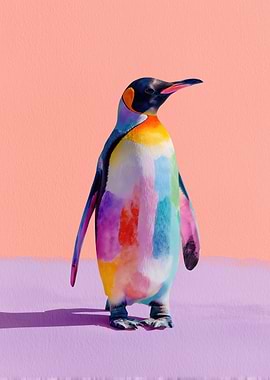 Colorful Penguin Portrait